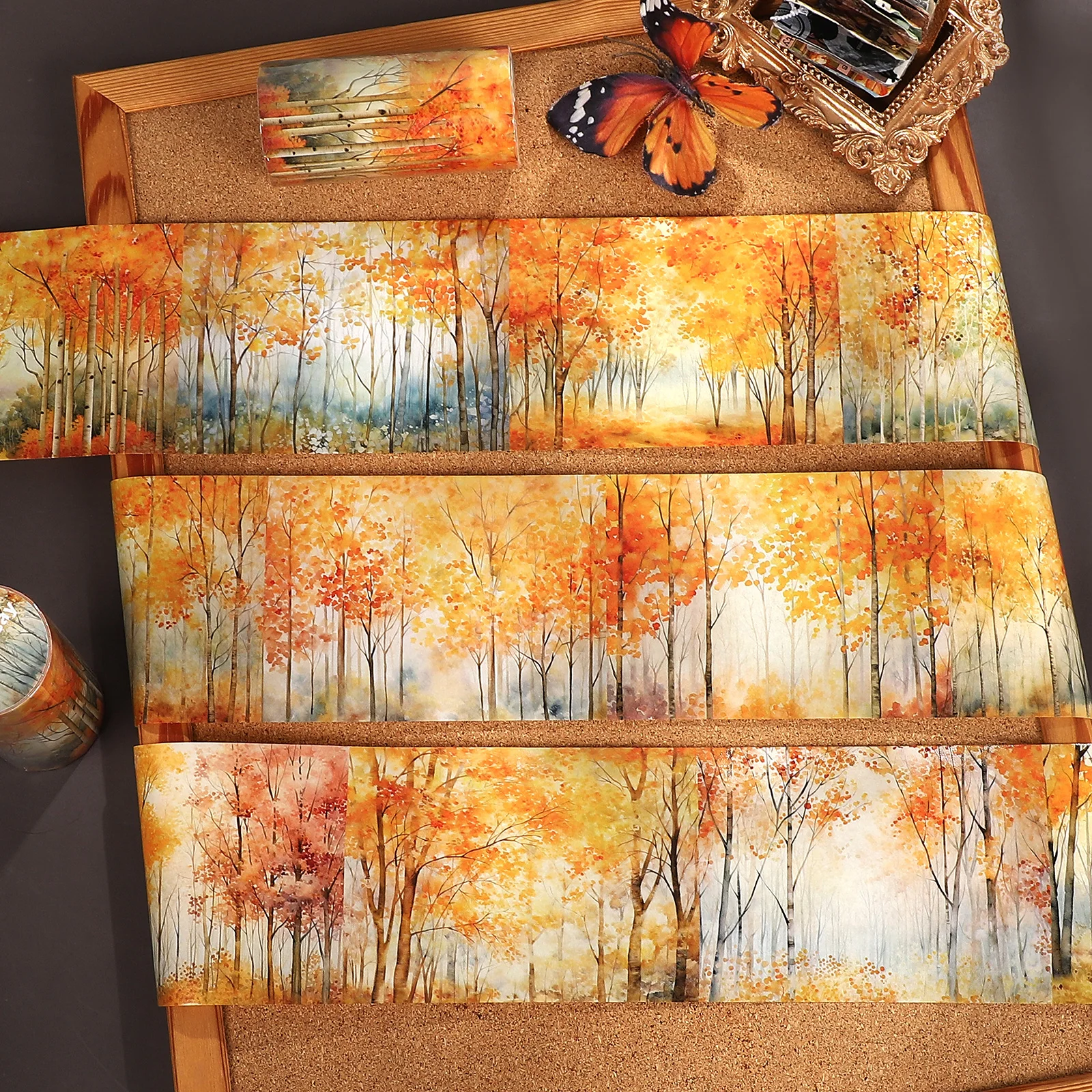 80mm*172cm Vintage Autumn Tree Landscape Washi Tape Creative Journal Material Collage Scrapbooking Stationery