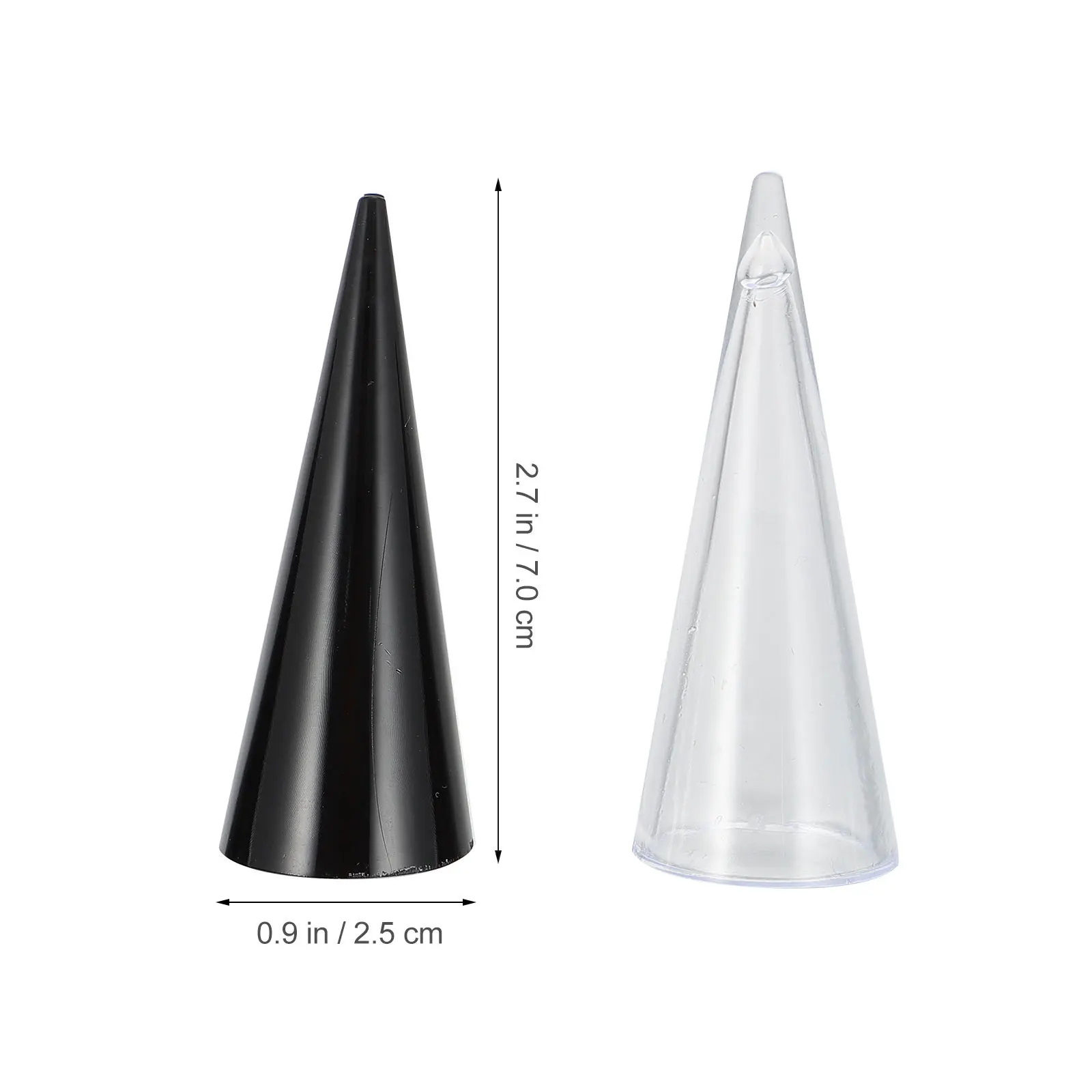 12Pcs Acrylic Ring Display Holder Cone Shape Jewelry Stand for Home Store Counters Finger Rings Showcase Durable