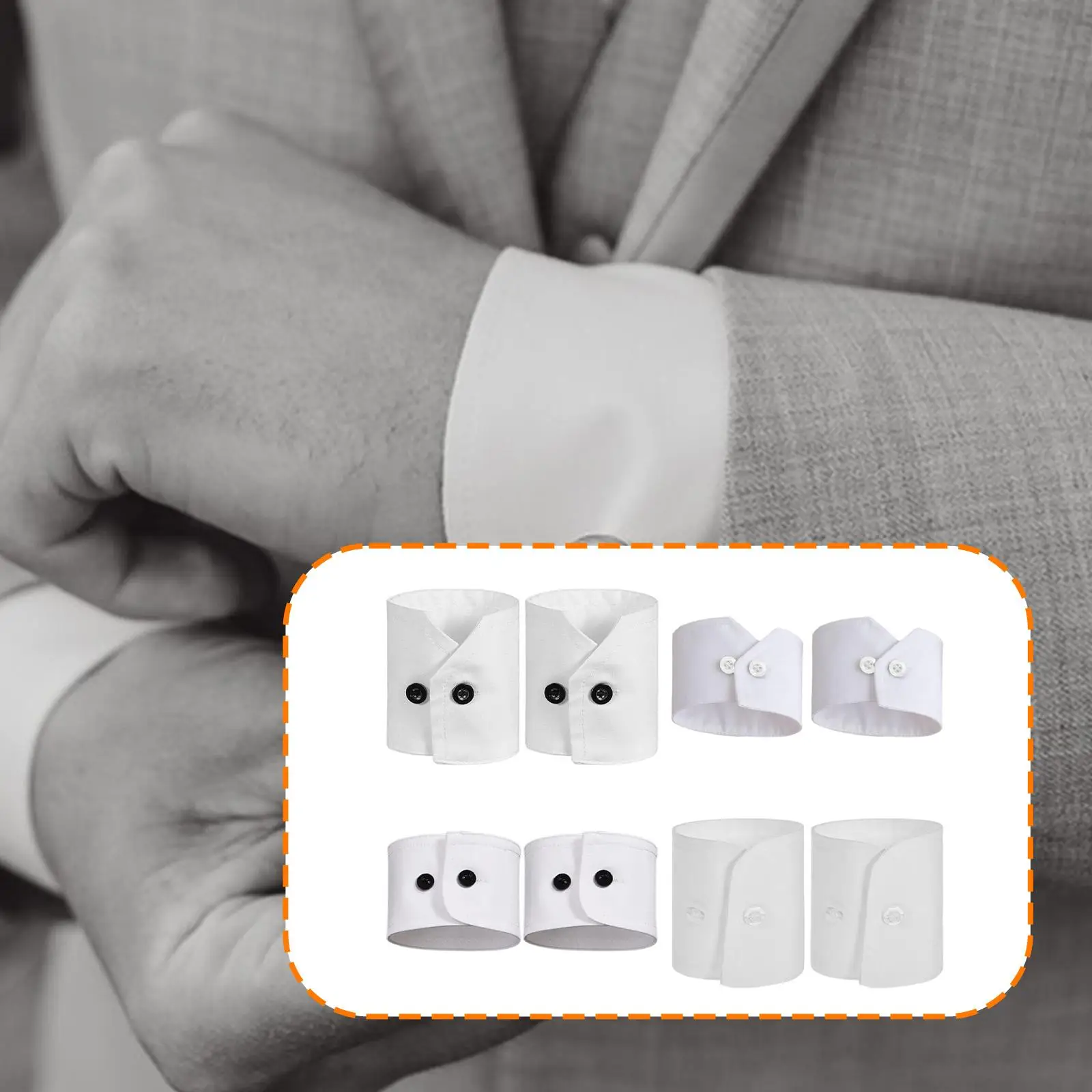 2Pcs False Wrist Cuffs Fashionable Versatile Detachable Sleeve Cuffs with Button, False Sleeves for Cosplay Sportswear