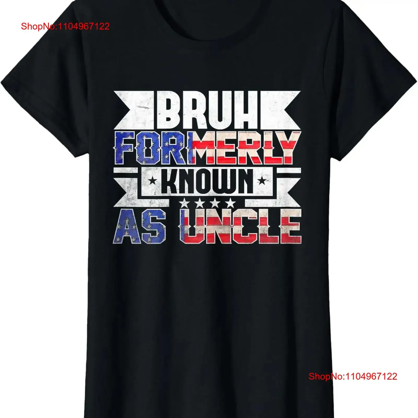 

Bruh Formerly Known As Uncle Usa Flag Father's Day Ladies' Crewneck T Shirt vintage Washed Casual designer clothes fashion