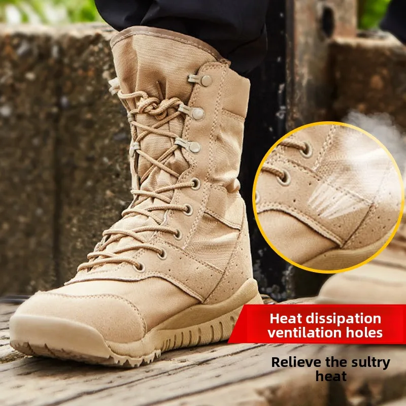 

36-46 Size Summer Fans Boot Men Women Outdoor Climbing High Top Hiking Shoes Training Desert Boots