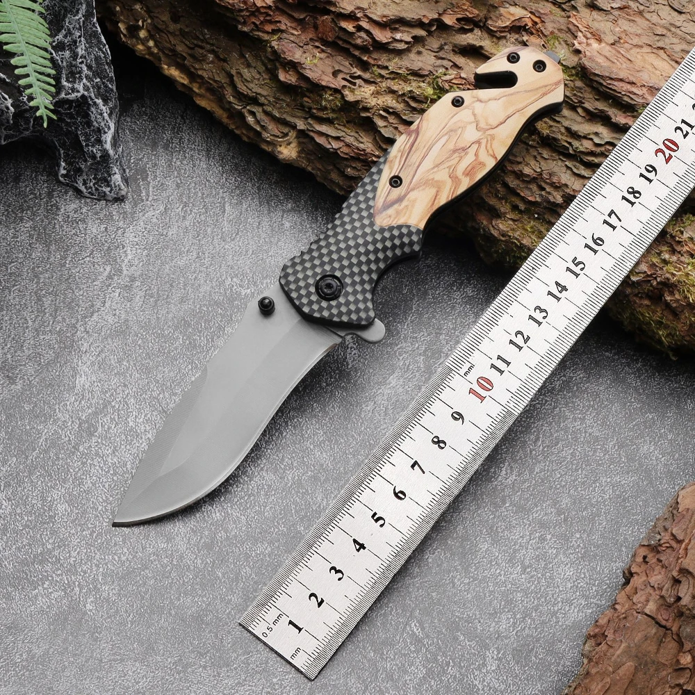 Stainless Steel Folding Knife High Hardness, Camping Survival Knife Multifunctional Portable Home Daily Kitchen Fruit Knife