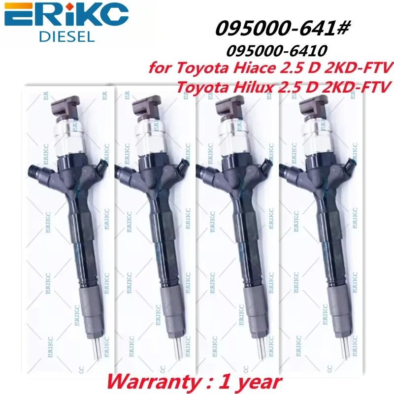 

ERIKC 4 PCS 23670-0L010 23670-0L070 Diesel Injector Nozzle 095000-6411 095000-6410 for Toyota Hiace 2.5 D Toyota Hilux