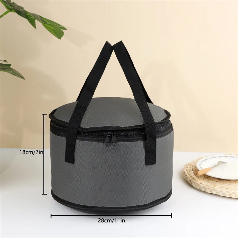 11X7 Inch Ronde Geïsoleerde Thermische Taartdrager Slowcooker Tas, Herbruikbare Geïsoleerde Cakedrager Koeltassen