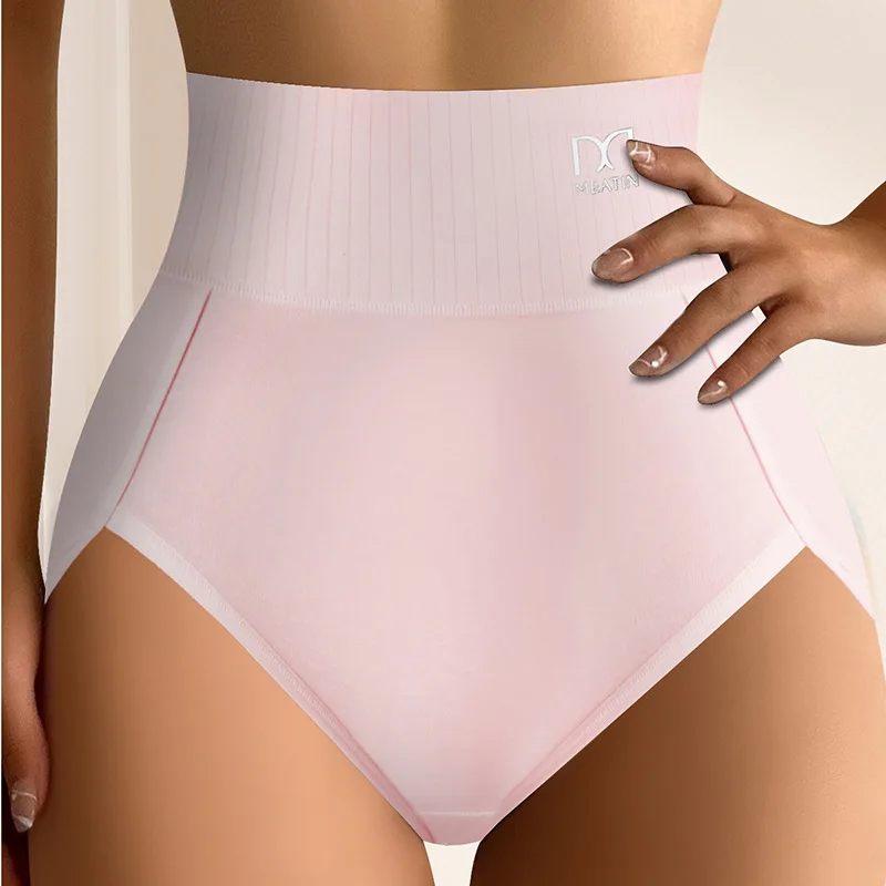 Bragas moldeadoras de cintura alta para mujer, ropa interior sin costuras de talla grande, calzoncillos de algodón para mujer, ropa íntima transpirable