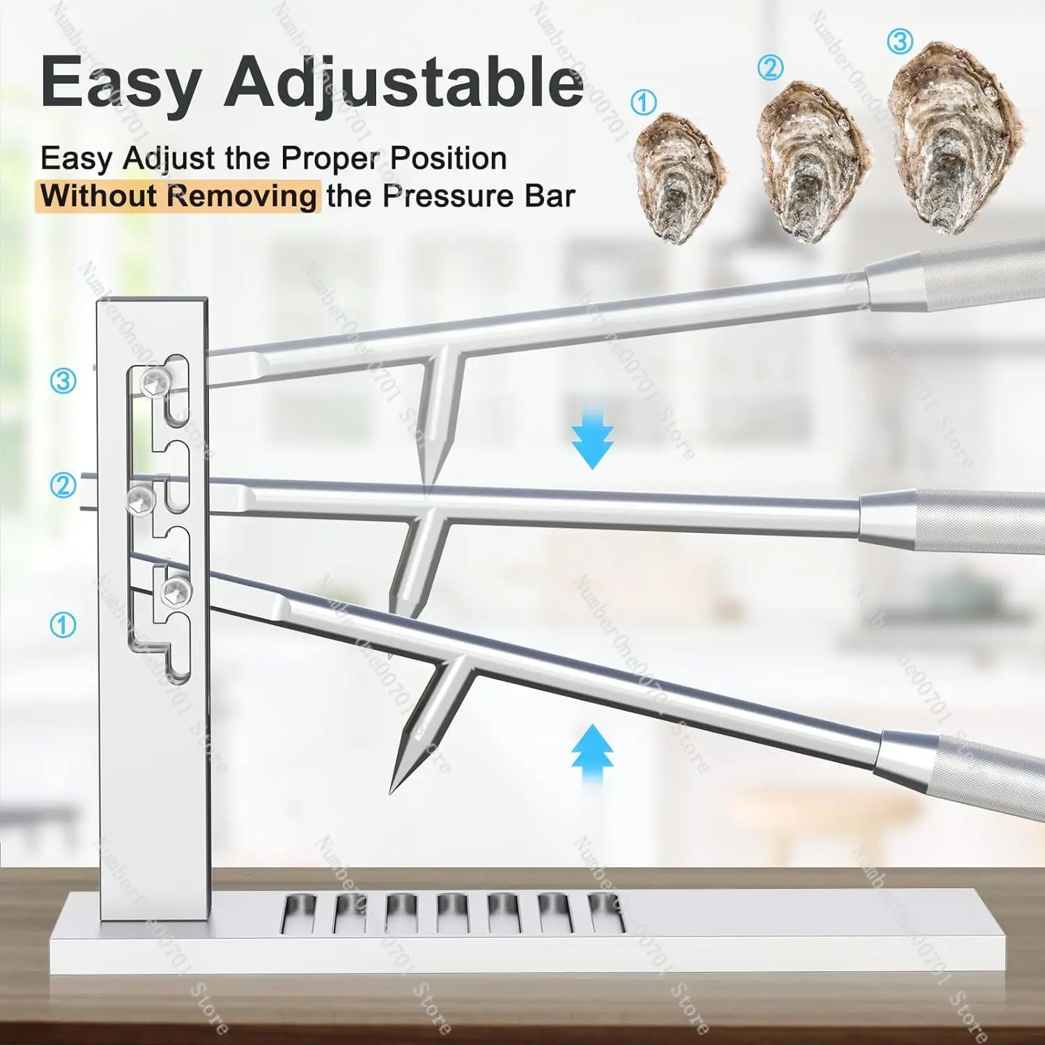 Stainless Steel Oyster Knife Opener, Professional Shellfish Shucking Tool for Kitchen Commercial BBQ
