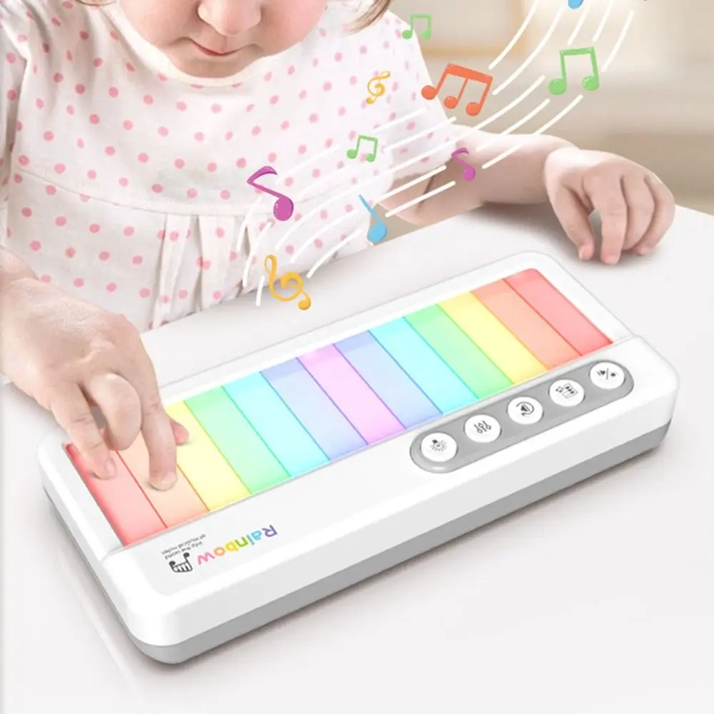 

Interest 13 Key Kids Music Piano Colorful Light Kids Electronic Piano Toy Early Educational 3 Modes Piano Keyboard Toy Baby