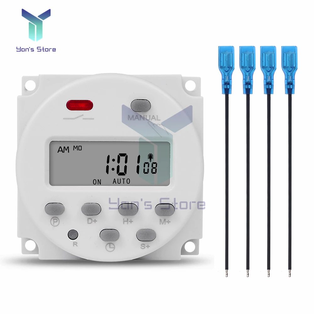 1 Second Interval 5V 12V 24V 220V Digital LCD Timer Control Switch 7 Days Weekly Programmable Time Relay Programmer CN101S