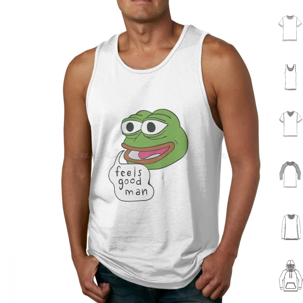 - Feels Good Man Tank Tops Print Cotton Meme Memes Feels Bad Man Frog The Frog Sad Sad