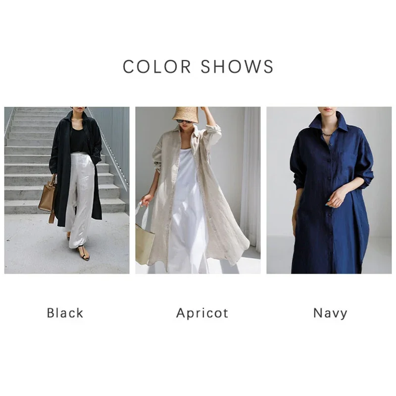 TFETTERS ฤดูใบไม้ผลิและฤดูร้อน 2025 ใหม่หลวมพลัสขนาดเสื้อผู้หญิงเข่าความยาวเสื้อสเวตเตอร์ถักผ้าฝ้ายและผ้าลินินครีมกันแดดเสื้อ