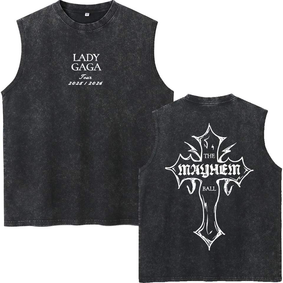 100% Cotton Vintage Washed Lady Gaga The Mayhem Ball Tour 2025