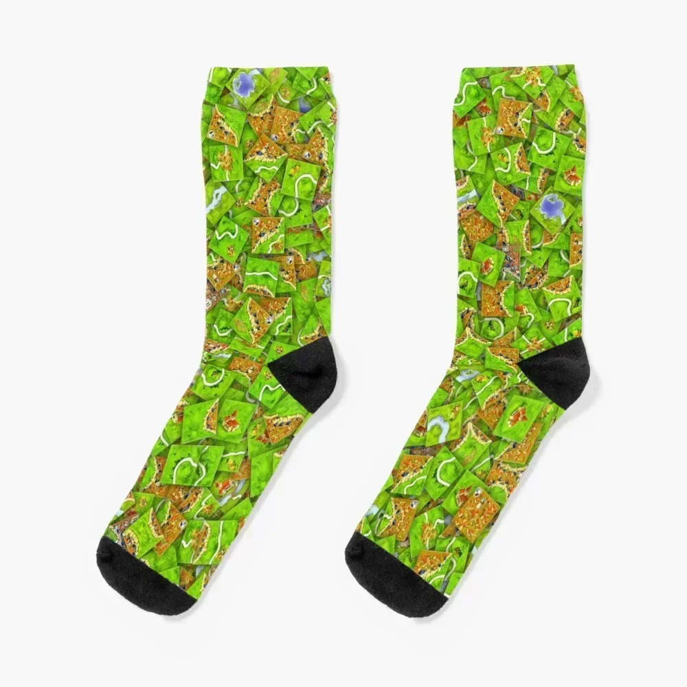 Carcassonne tiles Socks fashionable kawaii Socks For Girls Men's