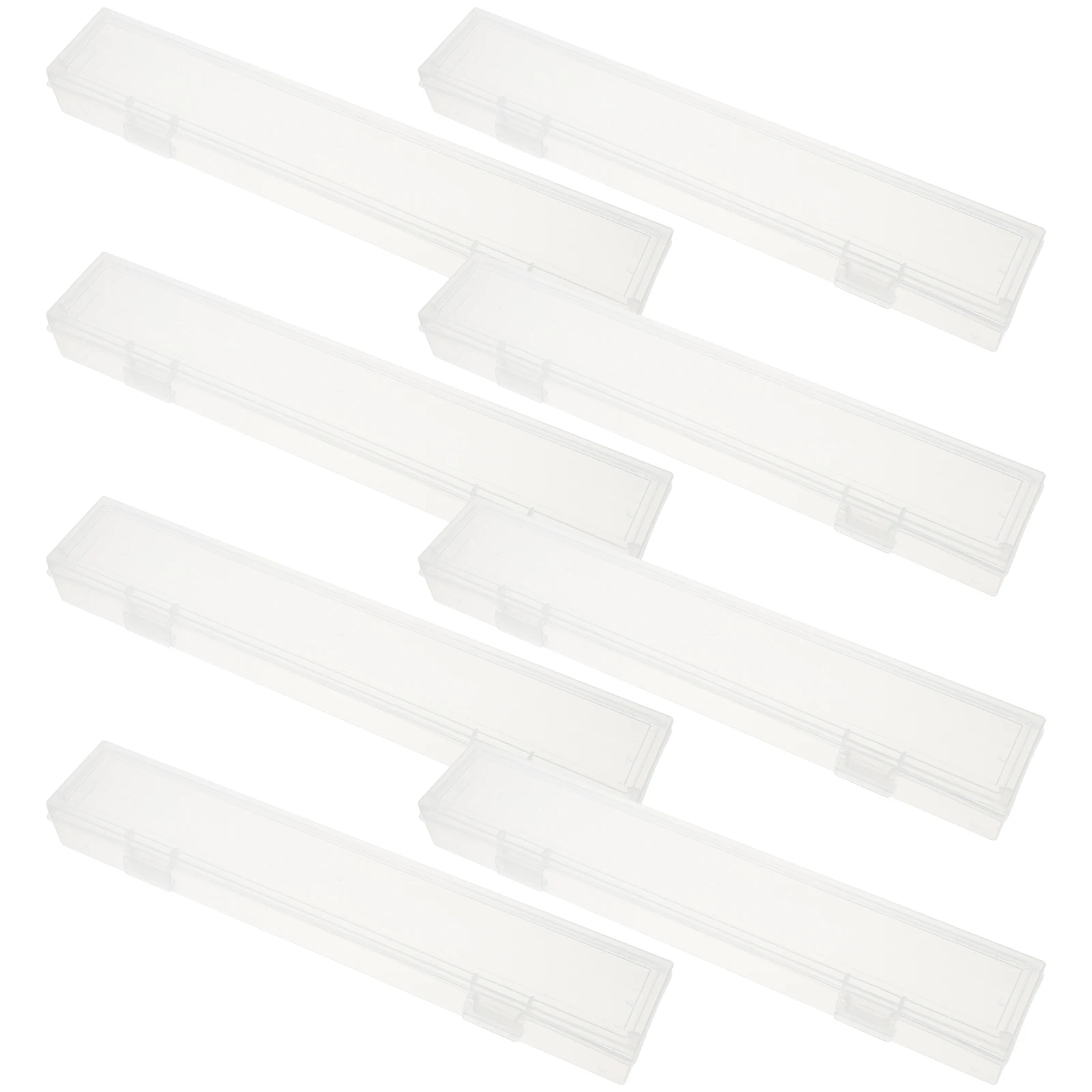 

8Pcs Watercolor Paint Brush Case Transparent Plastic Box for Painting Tools Gouache Supplies Organizer Stationery Holder