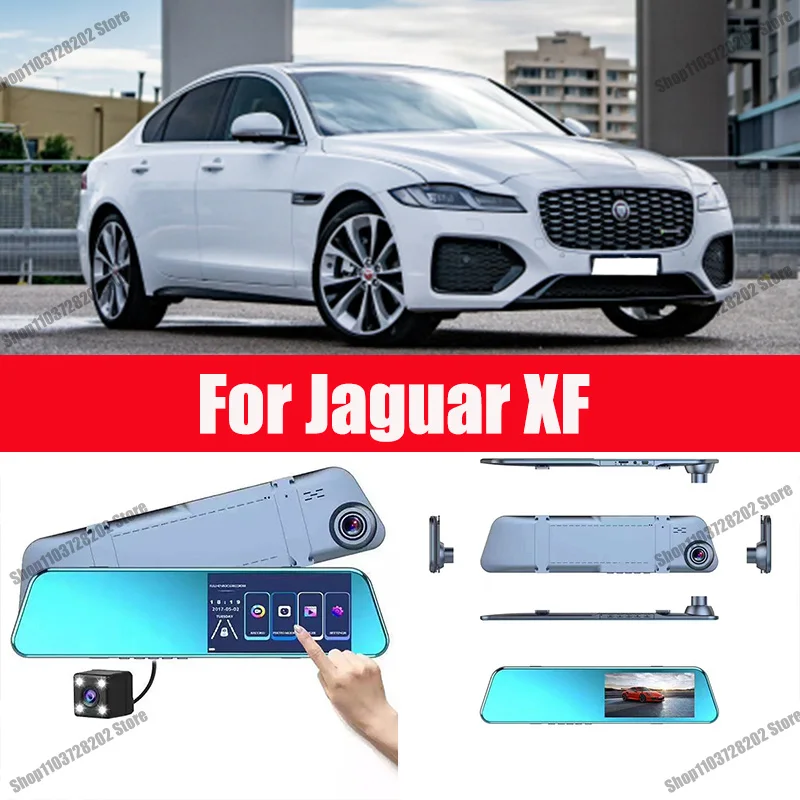 

For Jaguar XF XFL Carplay Android GPS Dash Cam AUX FM Radio Dashcam Car Camera Stream RearView Mirror Drive Recorder