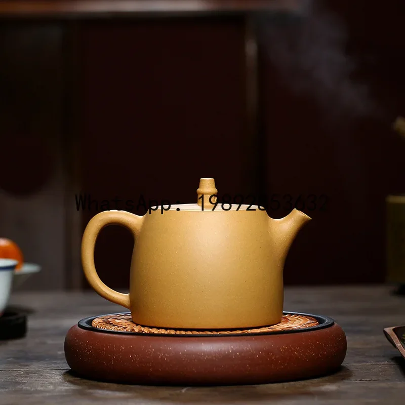 

4-10 raw ore gold section mud purple clay pot fully hand-painted, Hando 500ml large-capacity teapot for home use