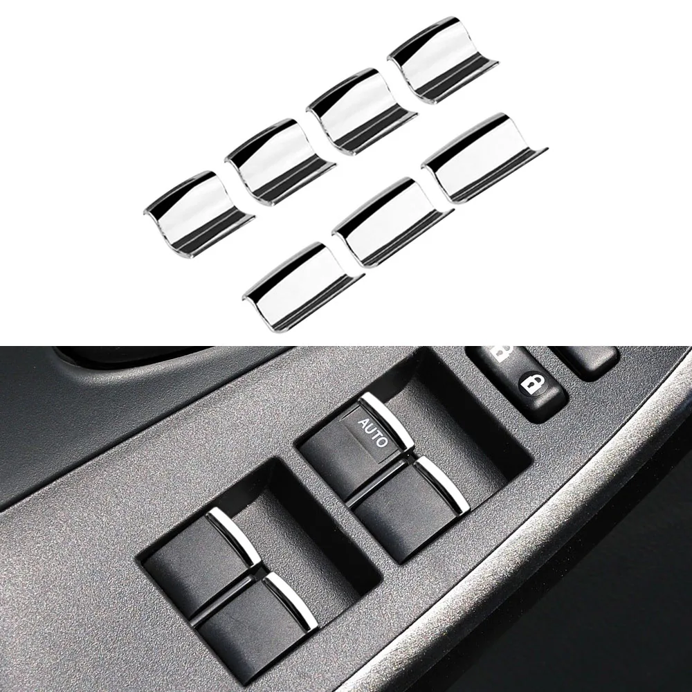 For Toyota RAV4 Corolla AYGO Verso AVENSIS YARIS VITZ Accessories 7Pcs/Set Chrome Car Windows Lifter Button Cover Trim