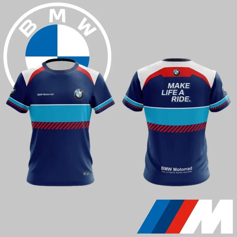 

BMW MOTORRAD Men's Quick-Drying T-Shirt Fashion Trend Sports Racing Short Sleeve High Quality Luxury Car Brand T-Shirt