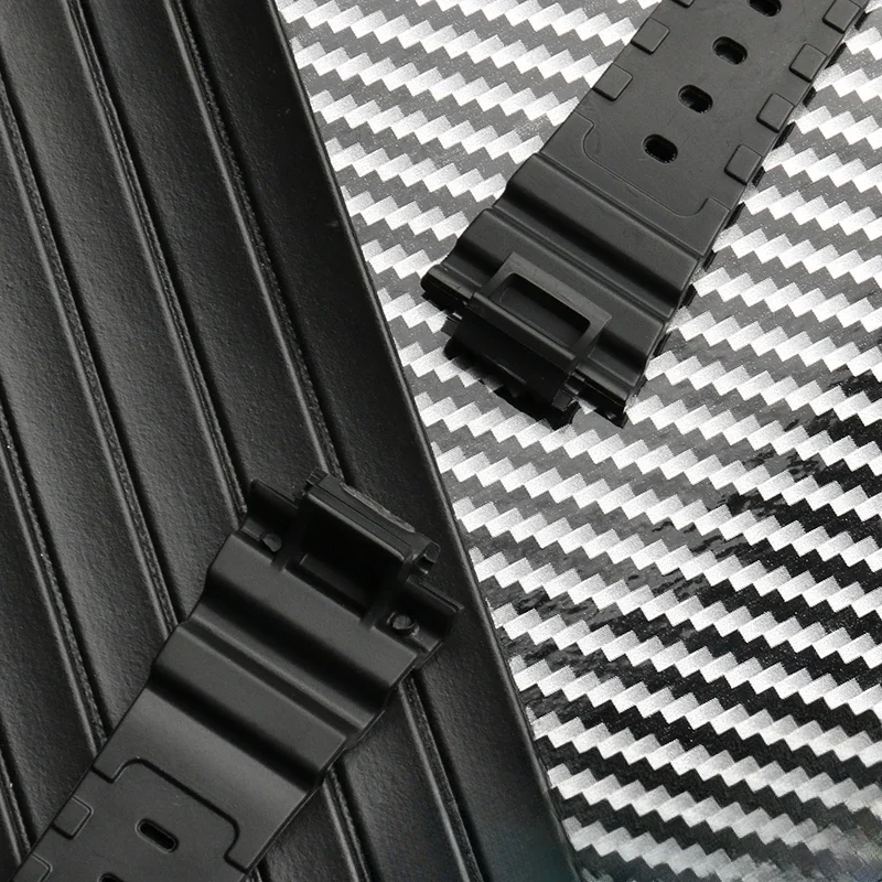 อะไหล่สายนาฬิกาสำหรับ Casio DW5600 GW-5000 5035 GW-M5610ซิลิโคนผู้ชายขนาด16มม. พร้อมอินเตอร์เฟซที่นูนและรูปแบบสี่เหลี่ยมจัตุรัส