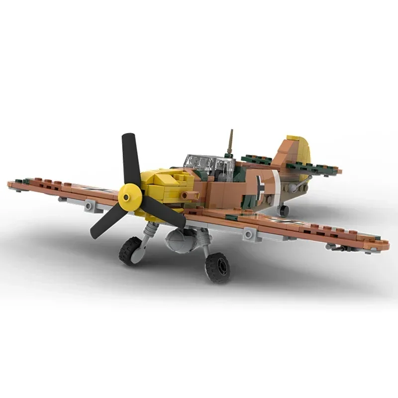 Military Model Moc Building Bricks Messerschmitt Bf109 E-7 Trop Fighter Technology Blocks Gifts Christmas Toys DIY Sets Assembly