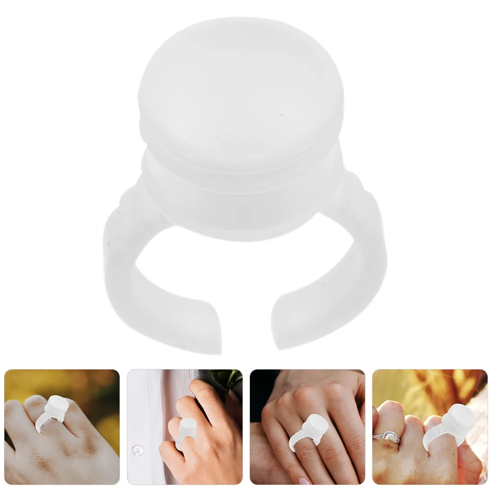 

200Pcs Eyelash Glue Ring Cup Portable Holder for Lash Extensions Tattooing Pigment Ink Storage Salon Cosmetology Use Supplies