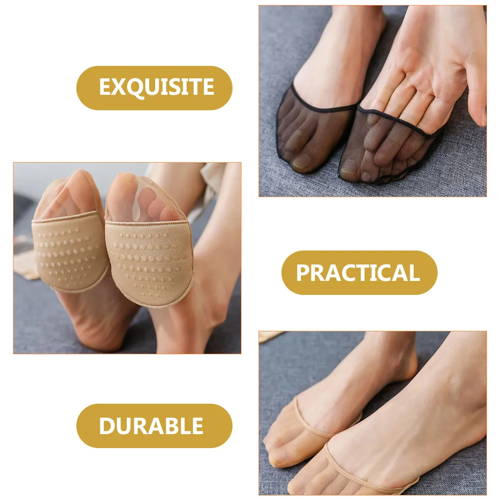

4 Pairs Reusable Half Summer Women Half Palm Socks Comfortable Breathable Foot Supplies Non-Slip Toe Socks Outdoor Metatarsal