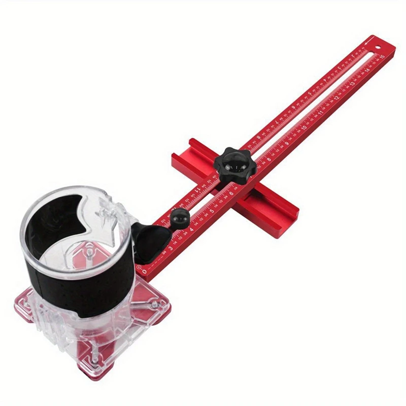AB47-4In1 Router Milling Groove Bracket-Cabinet Hardware Jig Aluminum Router Circle Cutting Jig Punch-Router Milling Bracket