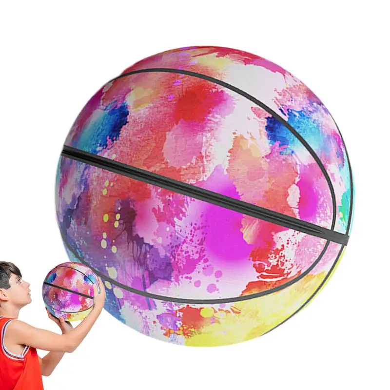 Indoor Quiet Basketball 7 Inches Silent Basketball Dribbling Toy Zippered Removable Cover Quiet Basketball High Elasticity