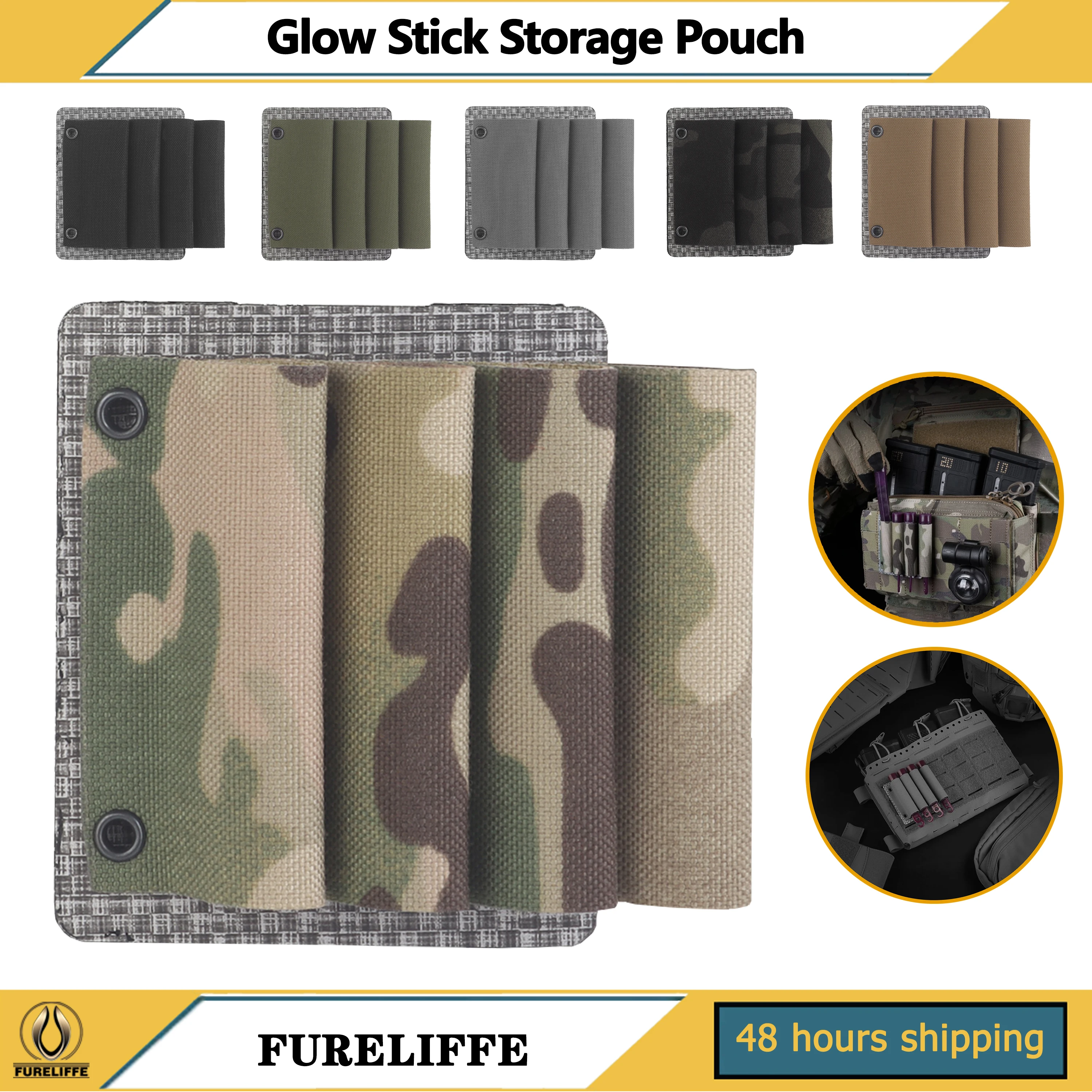 Glow Stick Storage Sleeve Hunting Shooting Tactical Gear Accessories/Molle Mount For Tactical Chest Rigs Or Tactical Sub Pouches