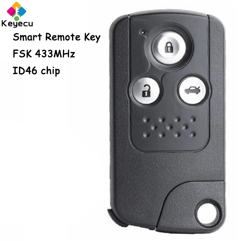 

KEYECU Replacement Smart Remote Control Car Key With 3 Buttons FSK 433MHz ID46 Chip Fob for Honda Accord 2012 2013 2014 2015