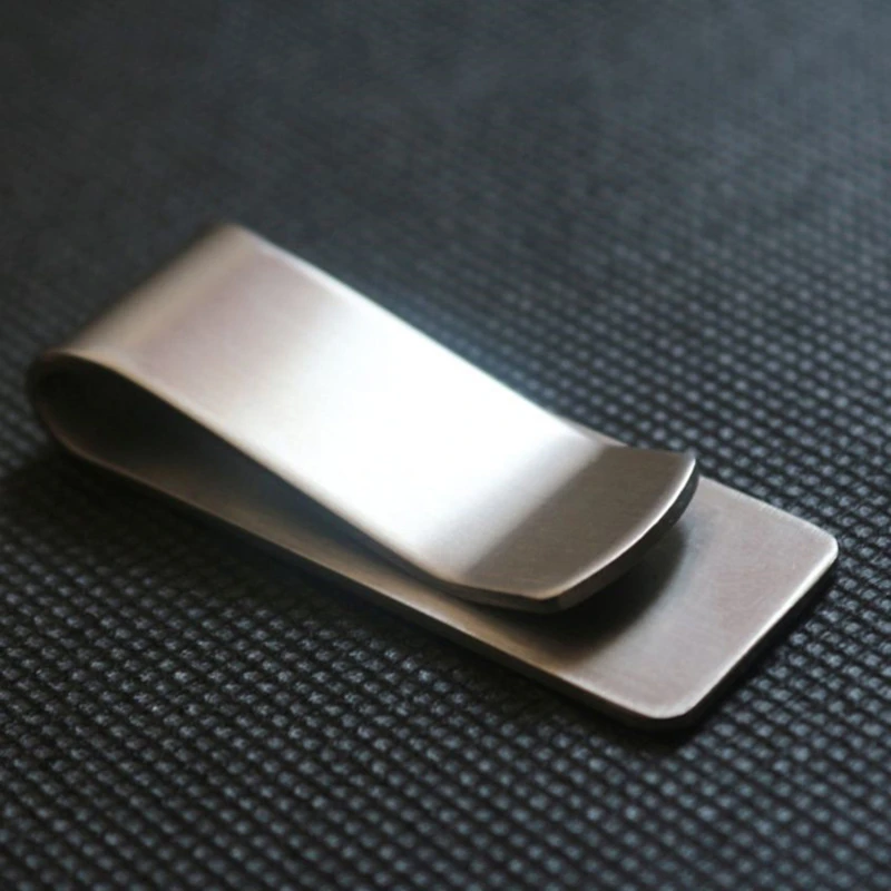 ที่หนีบธนบัตรโลหะแบบคลิปเงินสำหรับผู้ชายกระเป๋าสเตนเลสแบบบางคลิปเงินกระเป๋าใส่บัตรเครดิตสำหรับใส่ธนบัตร