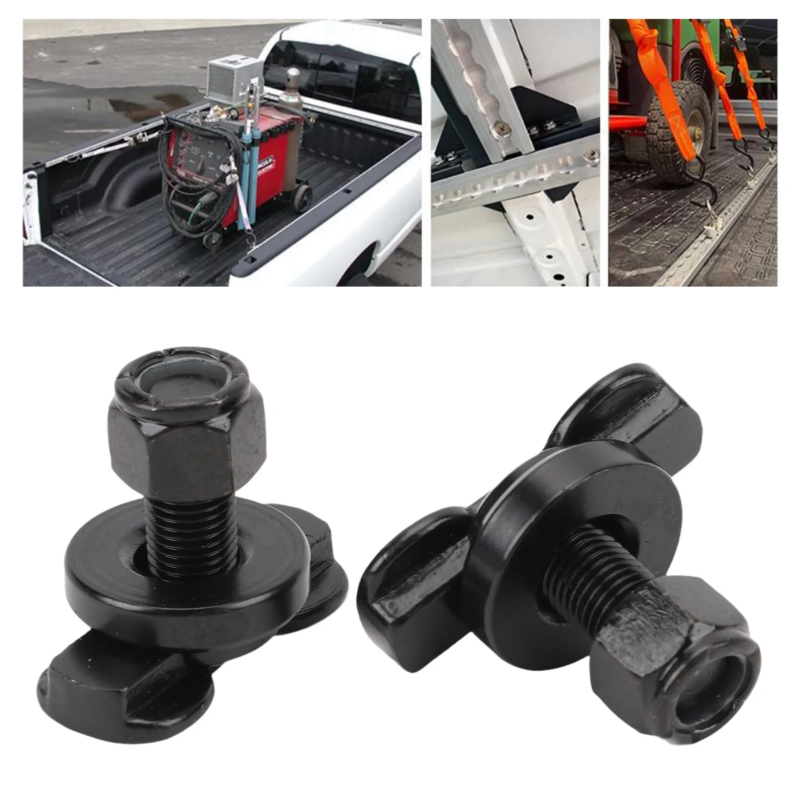 Raccords Doubles Pour Rails En L L-Track Lot De 4 4pcs L Piste à Double étalon Rabais - Acier En Carbone O Raccord D'anneau Pour Le Lit De Camion, La Remorque, Le