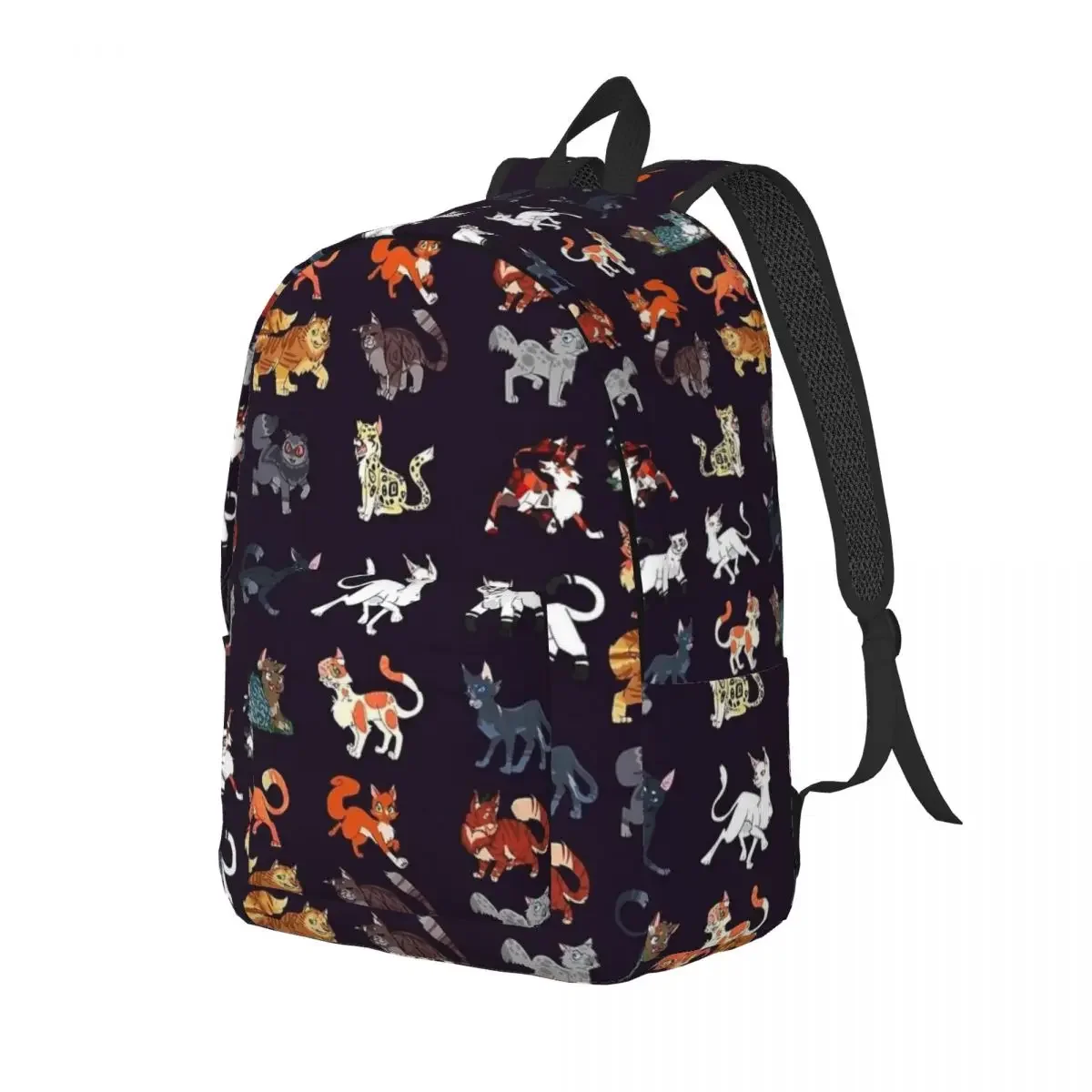 Custom Bag Warrior Cute Cats Lovers Backpack Boy Girl Kids Student School Bookbag Cool Canvas Daypack Preschool Kindergarten Bag