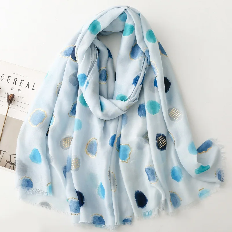 Winter Lurex Glitter Circle Dot Fringe Viscose Soft Scarf Cotton Shawls Women Perfect for Travel Casual Muslim Hijab 180*90Cm