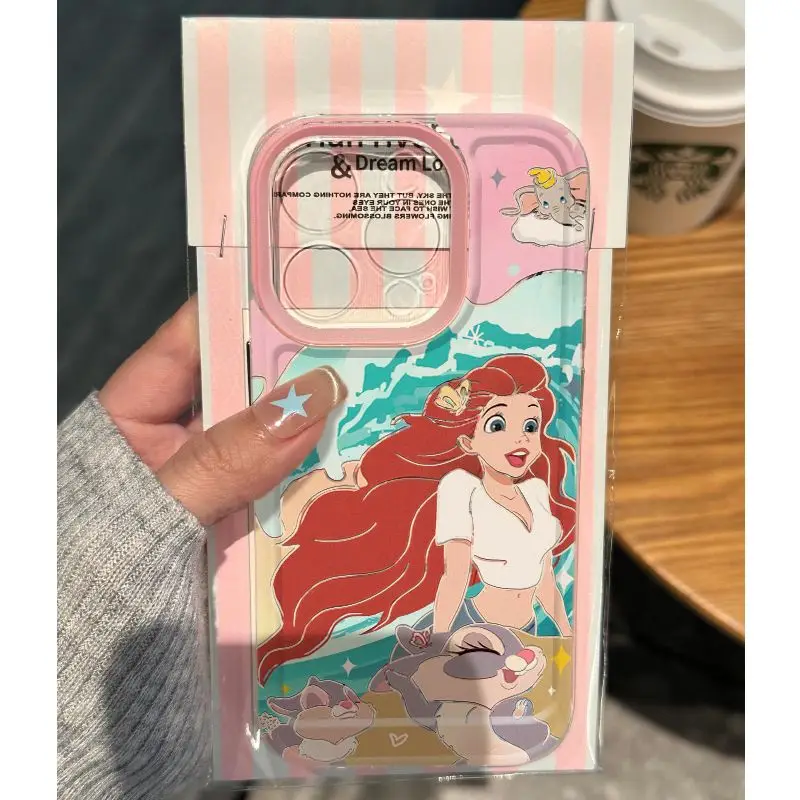 Disney Princess The Little Mermaid Cartoon Phone Case For iPhone 15 14 13 12 11Pro Max 78Plus XR XS MAX Y2K Girl Cute Back Cover