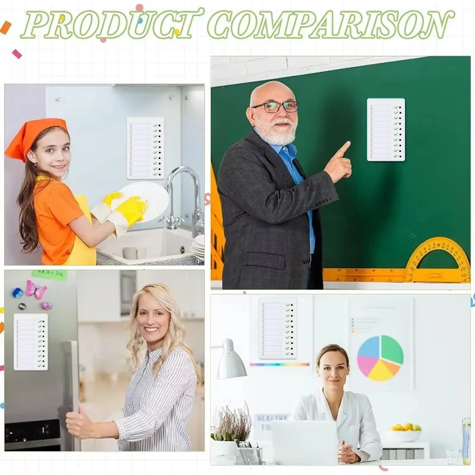 Portable Chore Chart for Kids Plastic Memo Boards Schedule Planning Boards Educational Gifts for Kids Students