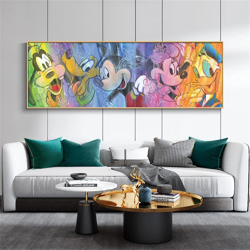 Disney Mickey Mouse Figure Poster Cartoon Donald Duck Goffy Pluto Canvas Painting Wall Art Prints For Kis Bedroom Home Decor