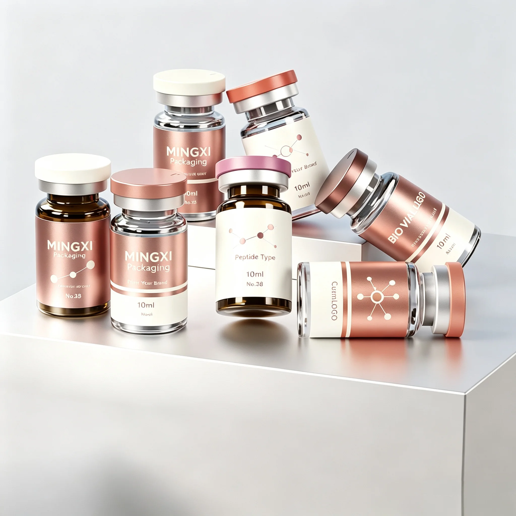 3ml 5ml 10ml Peptide Vials For Fitness Beauty Custom Waterproof Vinyl Labels Offering Free Design Assistance