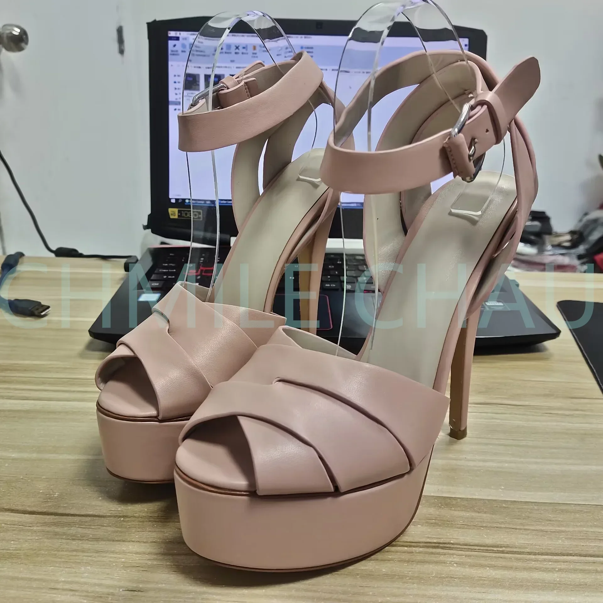 【Measure your feet length before order】Luxury Women Stiletto High Heel Ankle Strap Platform Sandals Sexy Fetish Shoes 8-CHC-30