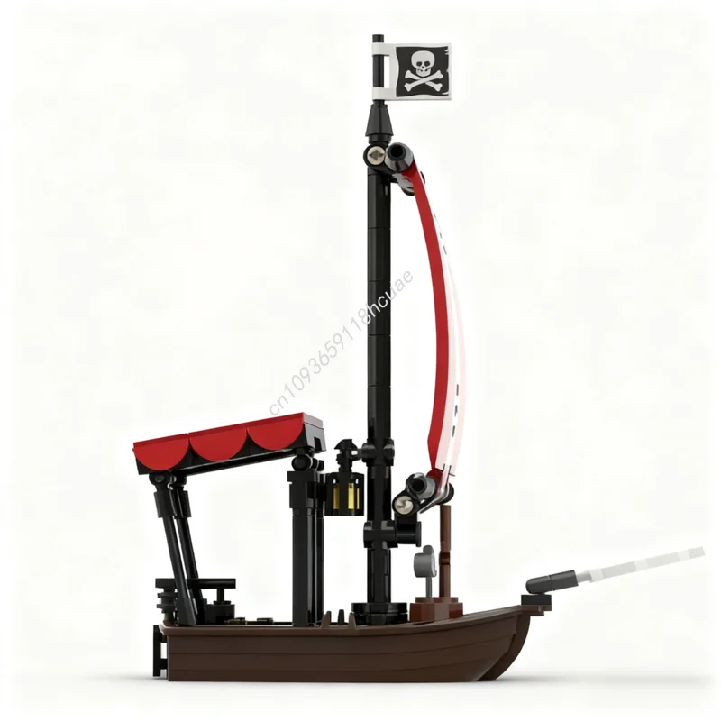 107 pçs moc pirata veleiro vela vermelha v2 piratas modelo blocos de construção artesanato brinquedos montar diy crianças presentes natal