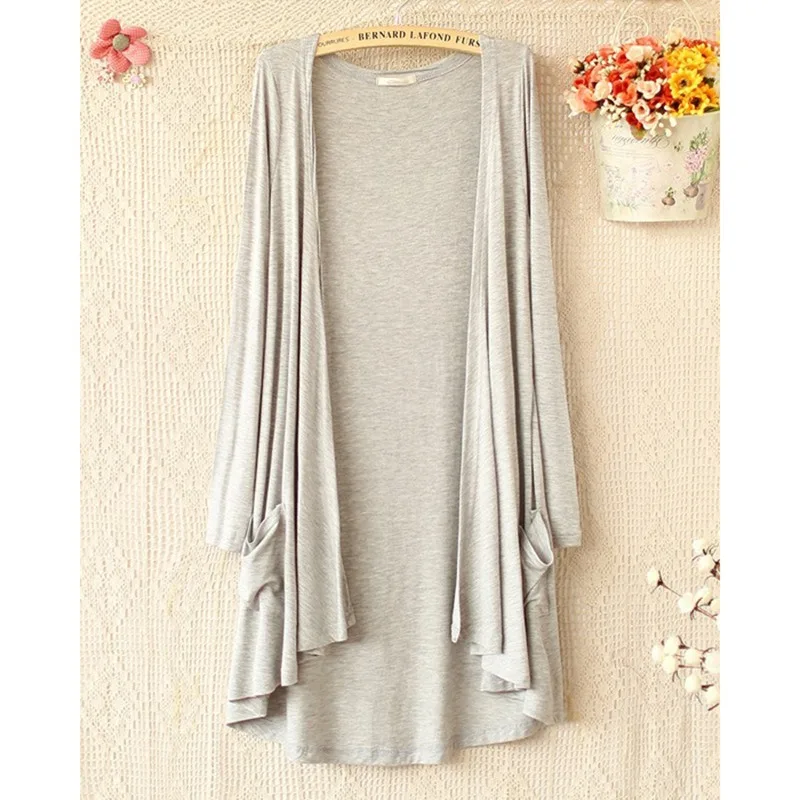 2025 Spring/Summer Women's Cardigan Long Sleeve Sunscreen Coat Medium Long SizLarge Loose Beach Thin Single Coat Cardigan Mujer