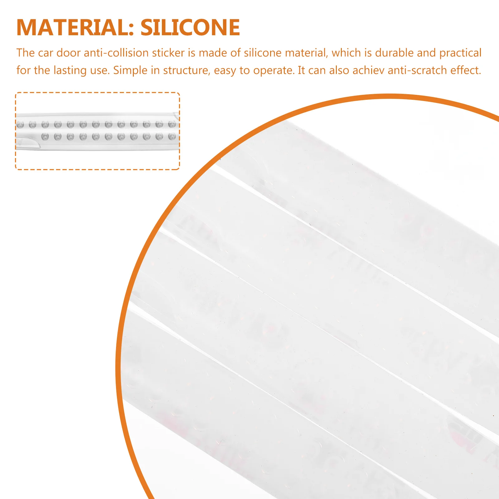 4Pcs Auto Anti-Kollision Streifen Transparente Tür Schutz Aufkleber Langlebige Silikon Anti-Scratch Auto Tür Schutz Puffer streifen