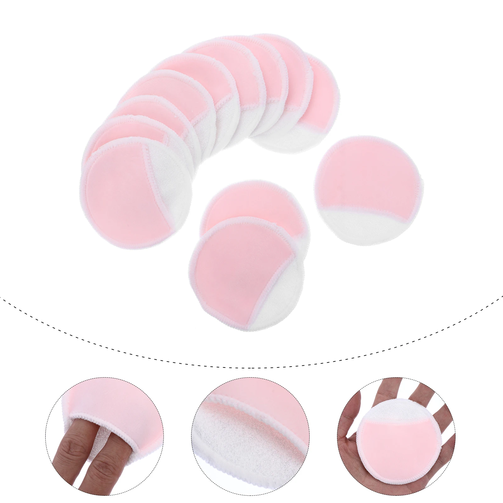 

12 Pcs Bamboo Fiber Cleansing Pad Reusable Makeup Remover Large Size Friendly Beauty Tools Face Accessories