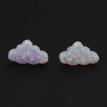 Cute Design Cloud Shape White Stone Charms Pendant Necklace Accessories 12mm Synthetic Opal OP17