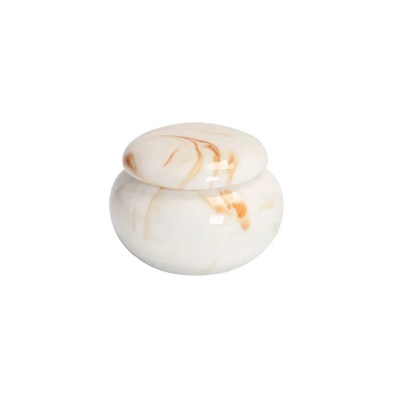 Mini Crocus Storage Jar Marble Ceramic Tea Jar Balm Box Cosmetic Cream Bottle Tea Table Decoration Accessories Ceramic Jar