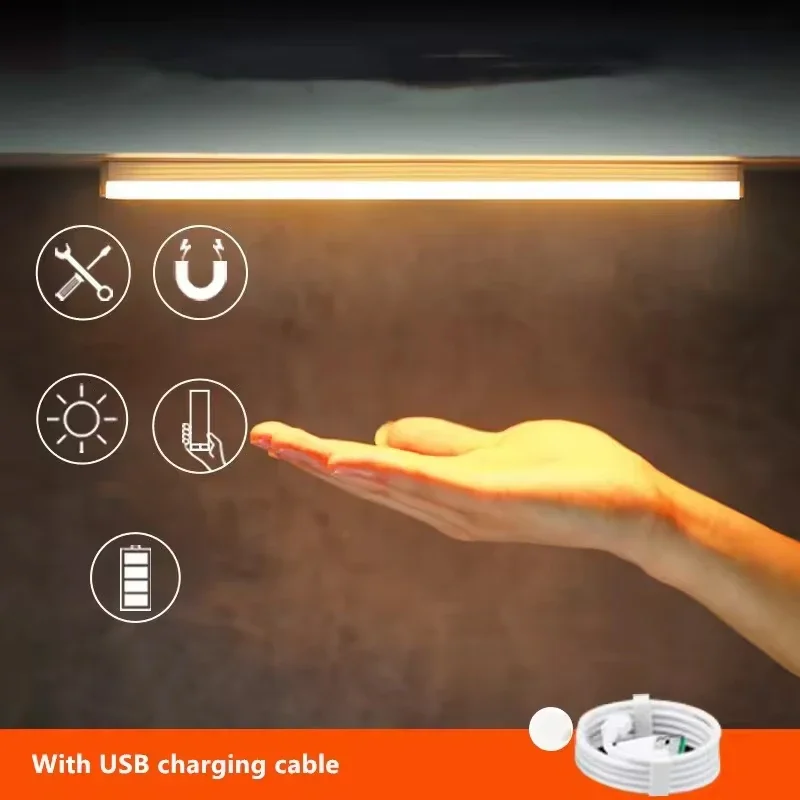 Motion Sensor LED Cabinet Light Rechargeable Induction Night Light Wireless Portable Detector Lamp Kitchen Staircase Backlight