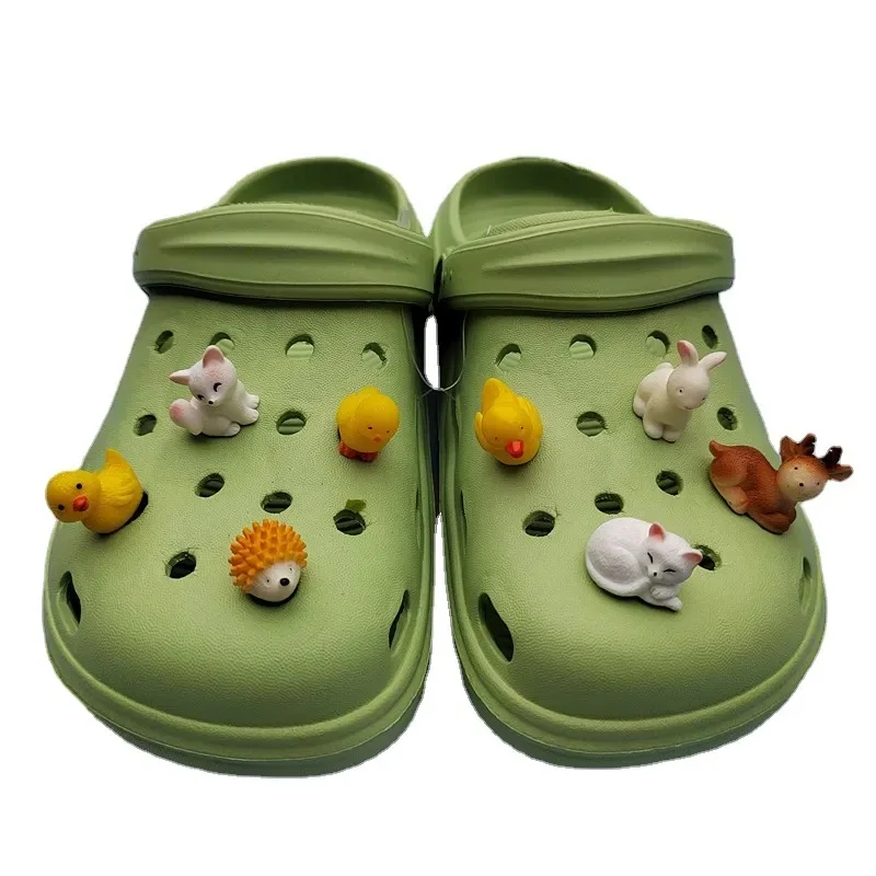 New Hot sales DIY Cute Small animals Resin Shoe Charms Decoration For Child Clogs DIY Parts Womens Slippers Shoes Accessories