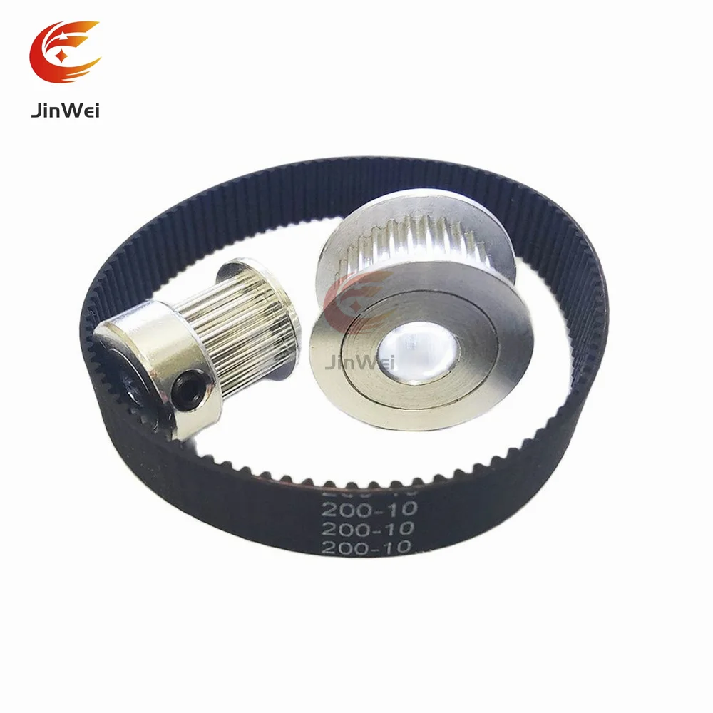 30T 15Teeth Belt Width 10mm2GT Timing Belt Pulley Set Tensioning Wheel Bore 3~12mm Reduction 2:1 GT2 Synchronous Pulley Belt Kit