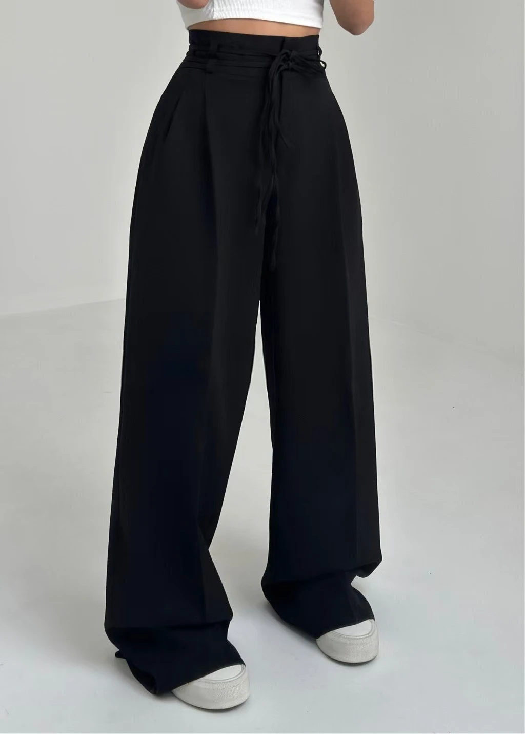 Faionable Casual High Waist Wide Leg Pants Suit Trousers Loose Fit Comfortable Long Pants for Young Women Commute Sle