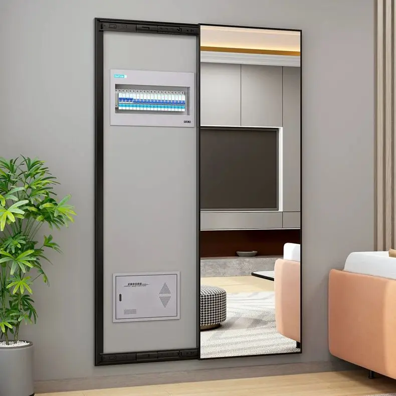 National custom electric box hidden mirror entry meter blocking full-length mirror household simple push-pull fitting mirror ins