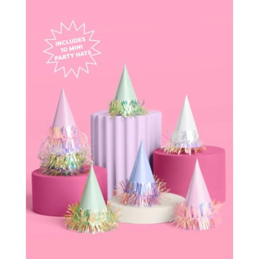 قبعات حفلات صغيرة من رقائق قزحية الألوان من xo Fetti لحفلات أعياد الميلاد وحفلات توديع العزوبية وملابس أعياد الميلاد وحفلات العشاء الممتعة
